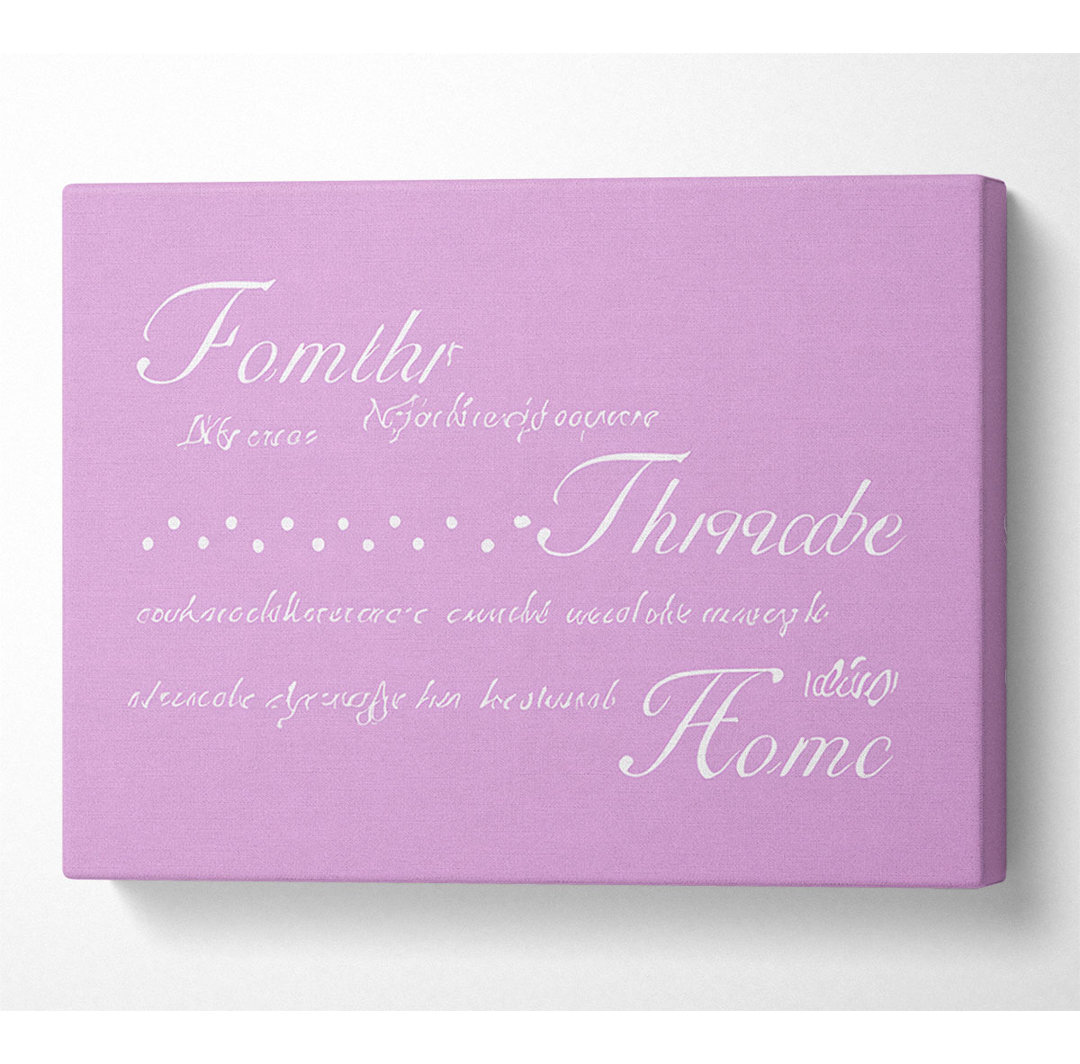 Familienzitat Familienbande sind kostbar rosa - Wrapped Canvas Typography