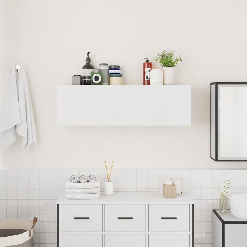 Bathroom Wall Cabinet, 11.8"H x 9.8"W x 39.4"L , White