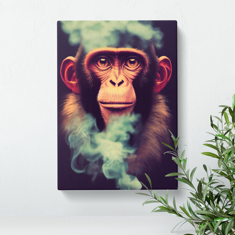 Monkey In The Smoke - Wrapped Canvas, 76cm H x 50cm W x 3cm D