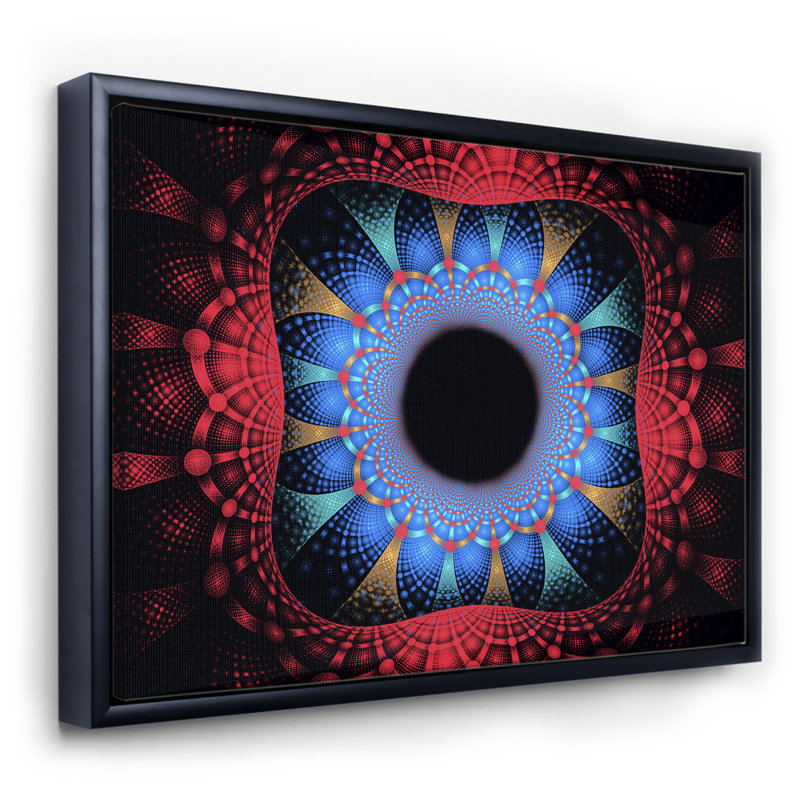 Fractale portail magique - impression sur toile, H 30 po x l 40 po x P 1,5 po, Toile avec cadre noir