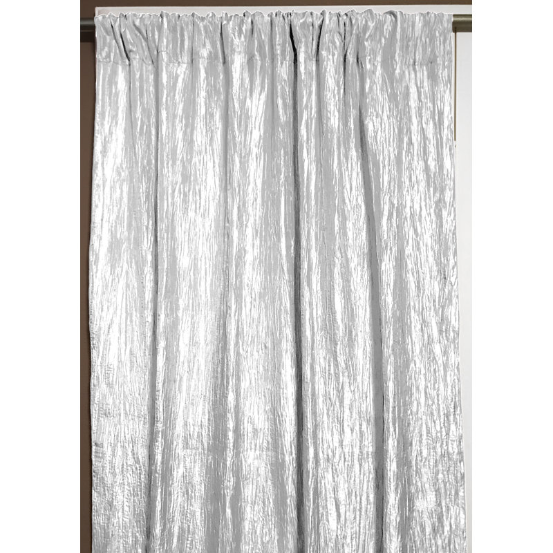 Gyle Semi Sheer Curtains / Drapes Single Panel, 54" W x 96" L, White