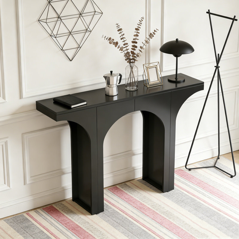 Wooden Entryway Table Sofa Table with Arch Base
