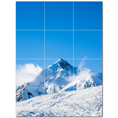 Murale décorative en céramique 8 po x 8 po Mountains Photo