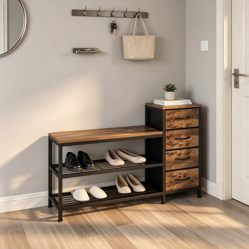 6 Pair Shoe Storage Bench