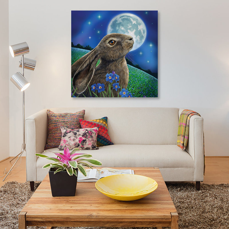 «Moon Gazer», impression sur toile, H 26 po x l 26 po x P 1,5 po, Pas de tapis, Toile tendue