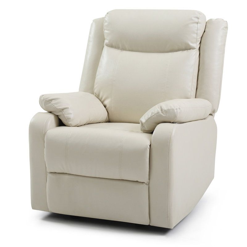 Contemporary Recliner Chair, Off White