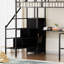 Lit mezzanine polyvalent en métal avec bureau intégré et options de rangement