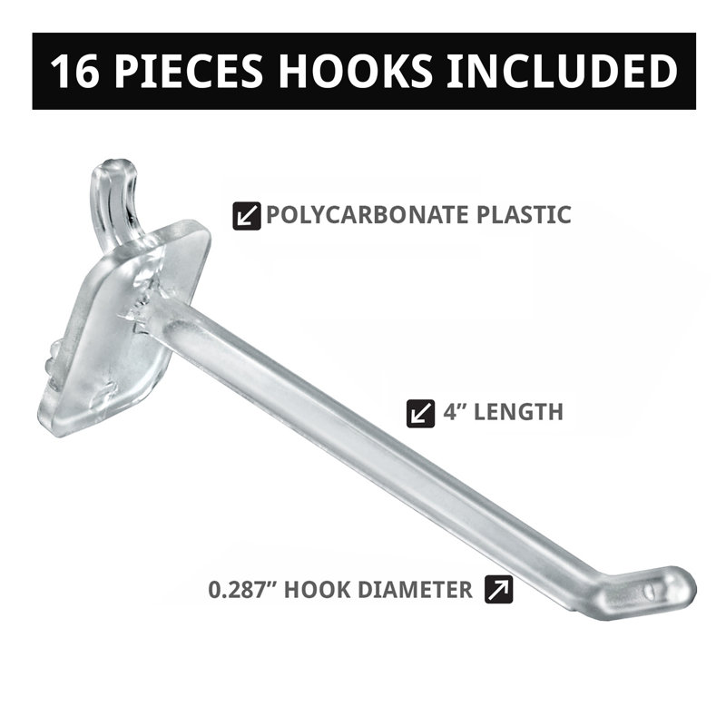 Revolving 8"W x 20.625"H Pegboard Counter Display w/16 4"Hooks