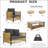 Patio 4 Pieces Brown Pe Wicker Sofa Set with Grey Cushion