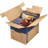 Large Prime Moving Box 6 Pack, Reinforced Handles, Tape-Free Assembly, Attached Lid