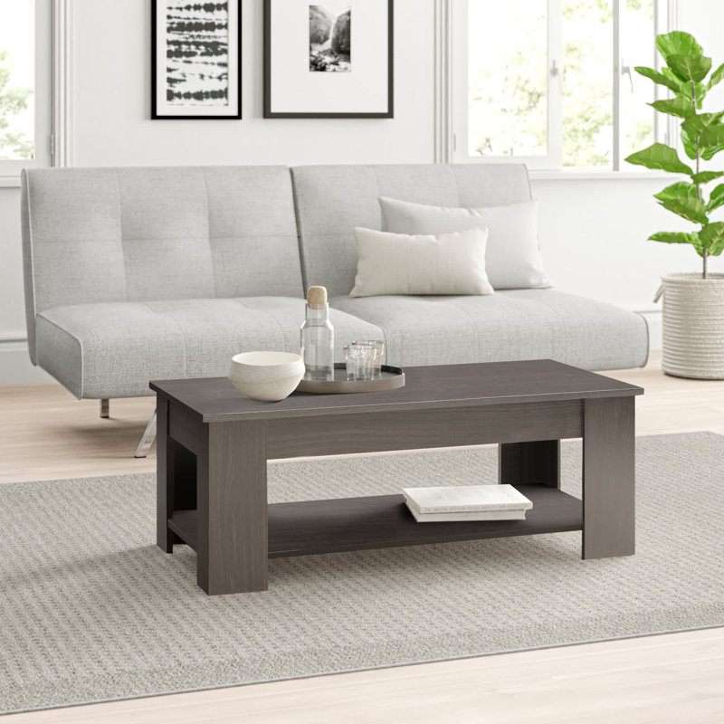 Adrianne Lift Top Four Leg Coffee Table with Storage, Espresso