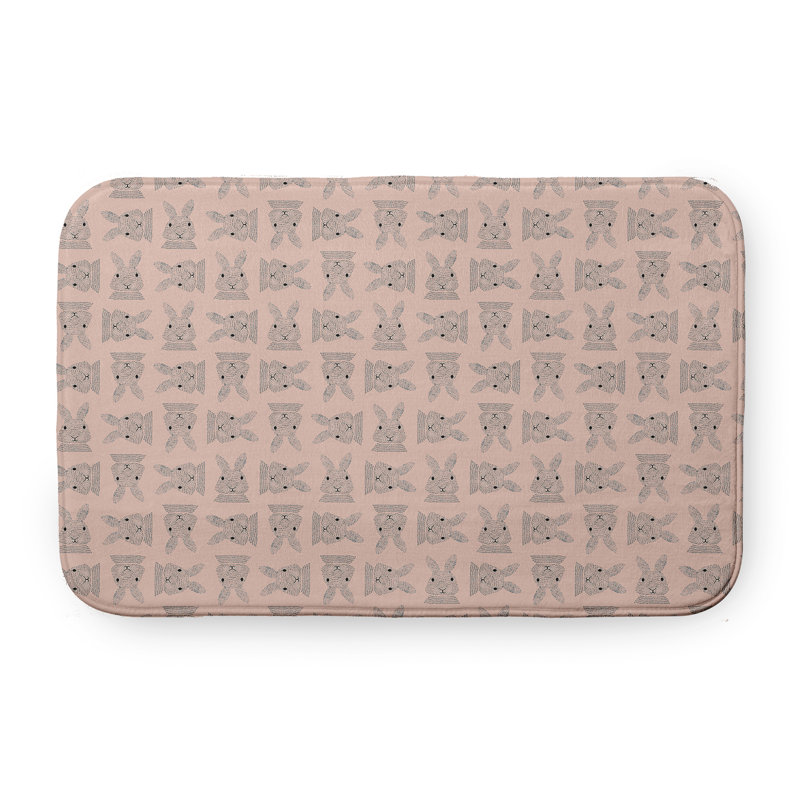 Tapis de bain Braysen, L 17 po x L 24 po, Rose
