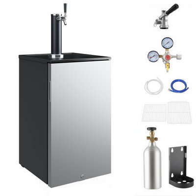 Single Tap Kegerator Refrigerator  163L 5.8 Cu.ft Large Capacity Draft Beer Dispenser  Imitation Stainless Steel Door  Home Bar, Parties, Commercia — FIN-0019588 | Fridge.com