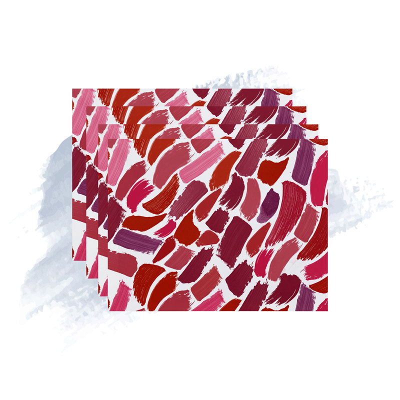 Jhayden Polyester Abstract Rectangle Placemat, Cranberry