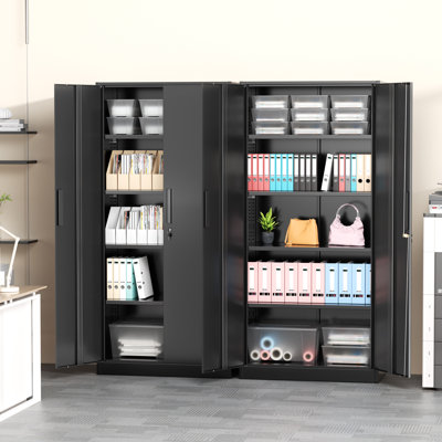 Armoires de rangement en acier à 5 tablettes avec serrure Lakenzie (H 72 po x l 32 po x P 16 po)