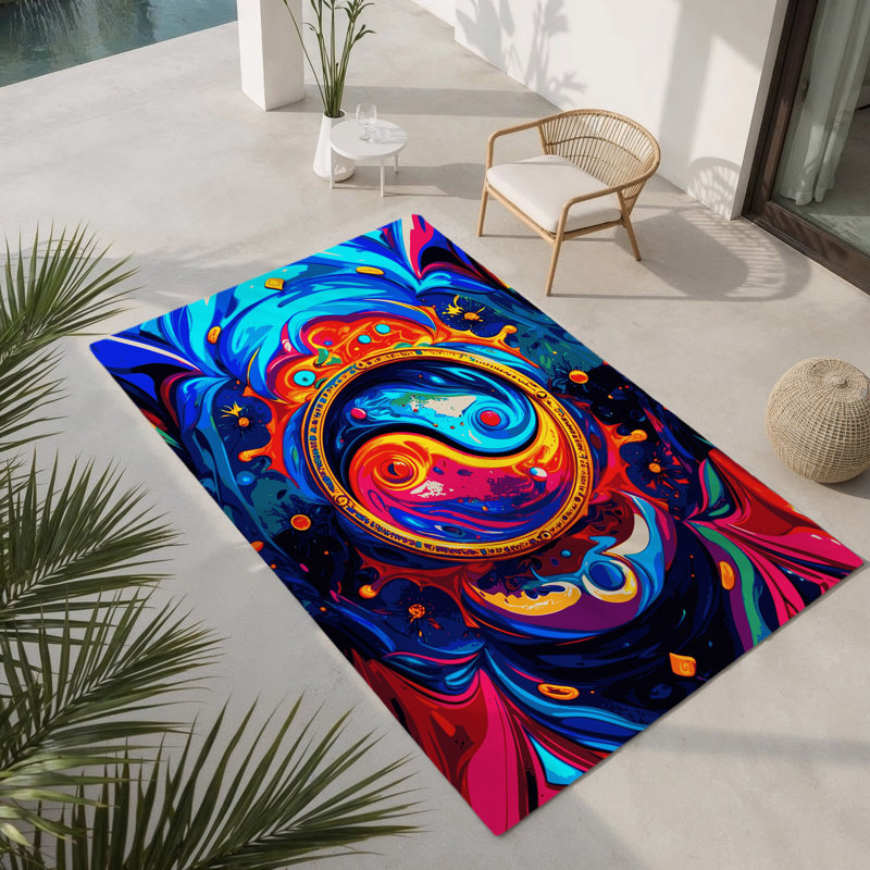 Tapis d'intérieur et d'extérieur Vivid Bloom, Rectangulaire 8 pi x 10 pi