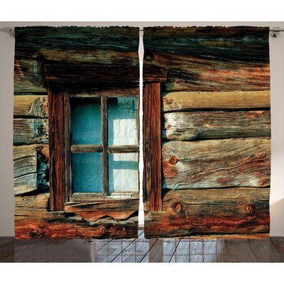 Scenery Single Graphic Print & Text Semi-Sheer Rod Pocket Curtain Panels -  Ambesonne, p_26147_108x84