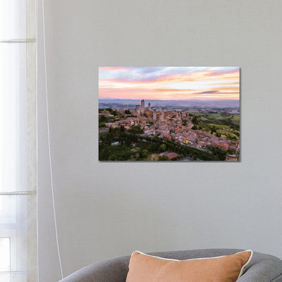 San Gimignano Aerial, Tuscany, Italy by Matteo Colombo - Wrapped Canvas Print