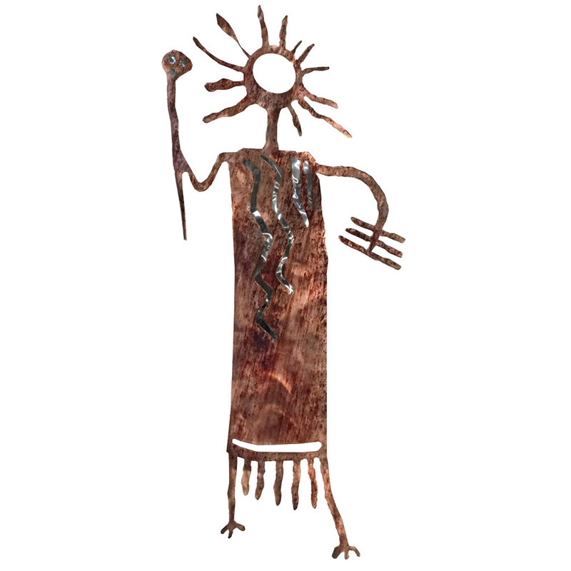 Handmade Traditional People Wall Decor on Metal, Silver