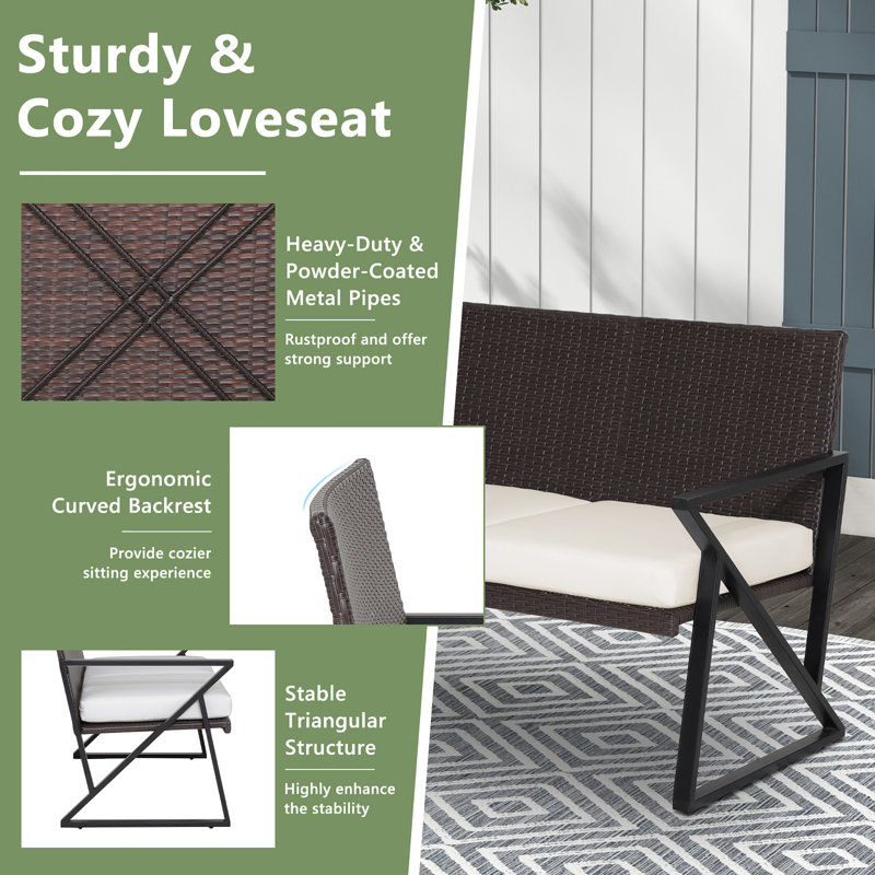 Mardena 4 - Person Patio Conversation Set with Cushions