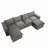 Boneless 6 - Piece Upholstered Chenille Modular Sectional Sofa with Removable Ottoman– Fully Compressed, No Assembly Required-293260423