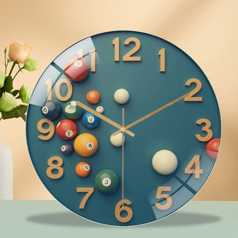 Horloge murale moderne en verre 12 po