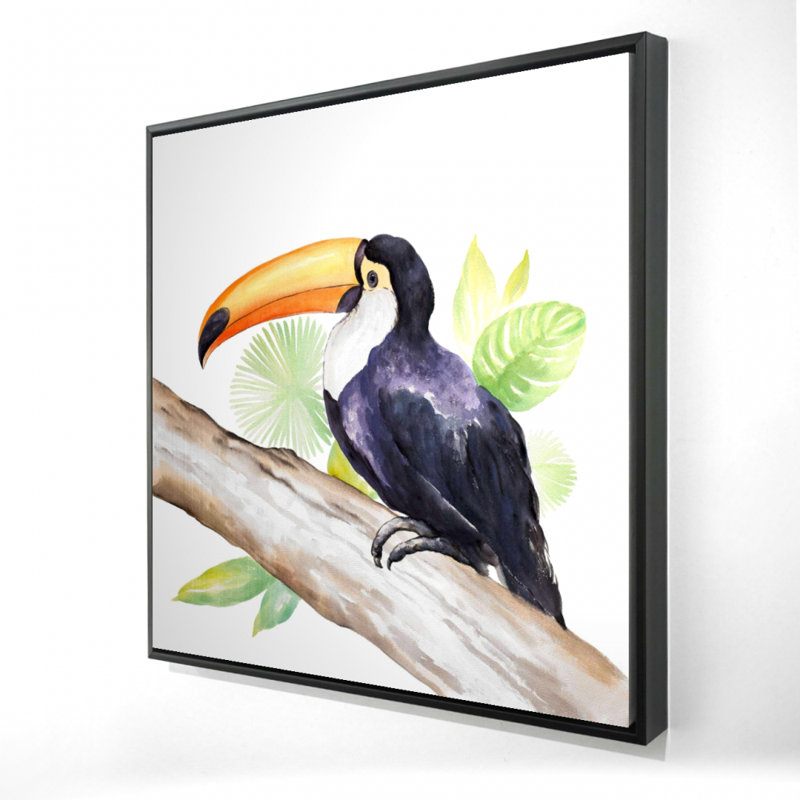 "Toucan perché" sur toile, H 36 po x l 36 po