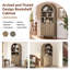 Shazier 5 Tiers 72" Arched with Fluted Doors Bookcase, Cabinet Floor Standing Bookshelf-1966662880