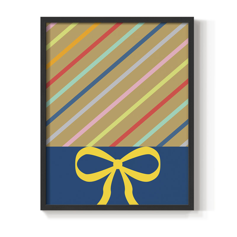 Stripes Framed Print - Solid Wood, Black, 20" H x 16" W