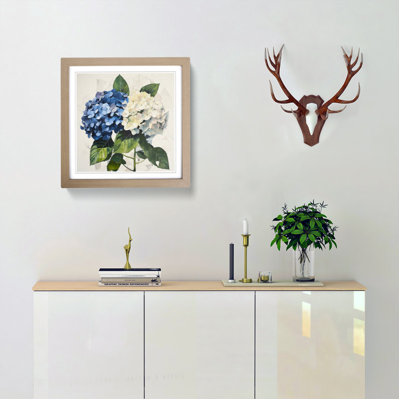 Hydrangea Bauhaus No.1 - Framed Print, Oak