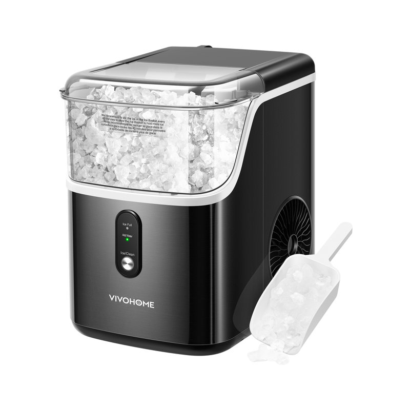 33 lb Stainless Steel White Nugget Countertop Ice Maker