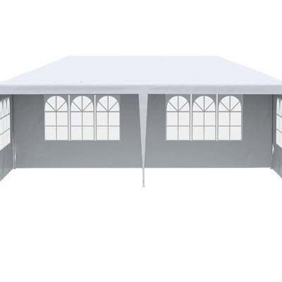 10' X 20' Large Events Tent By , White Shelter With 4 Removable Sidewalls, Shade For Parties And Gatherings, Spacious Interior Party Tent, Canopy Sidewalls Weddings Events, Create A Relaxing