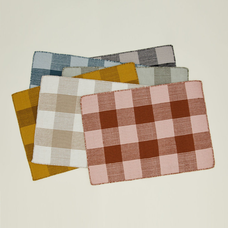 Simple Plaid Rug, Rectangle 8' x 10', Flax/Ivory