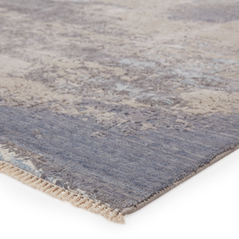 Tapis gris tissé à la machine LaBarbera, Rectangle 9 pi x 12 pi 6 po