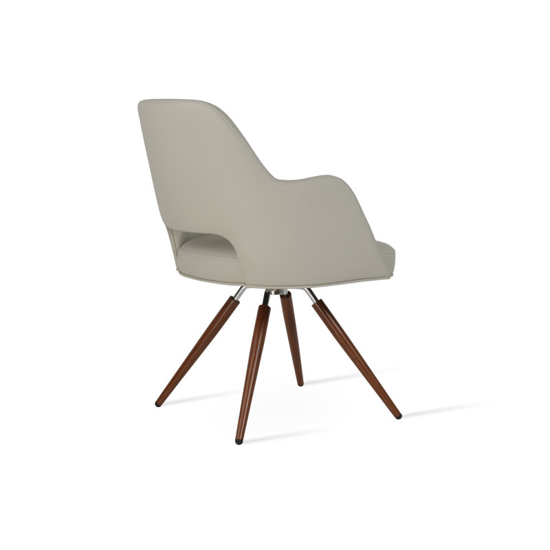 Chaise Marash, Gris clair, Noyer