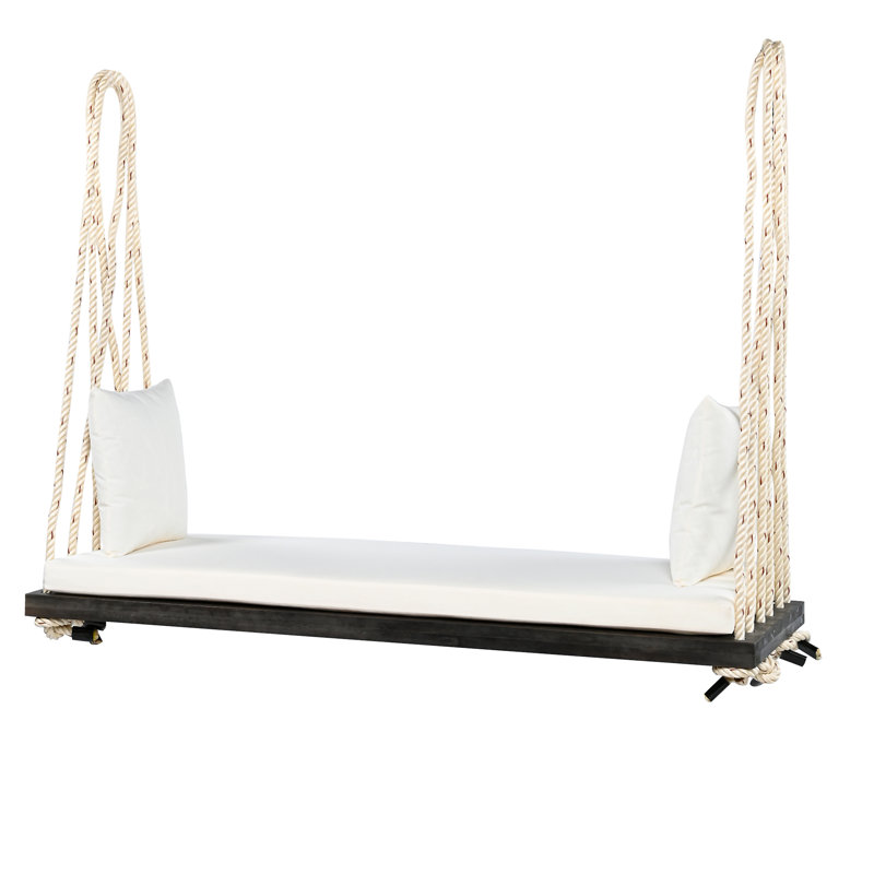 Balancelle de patio en bois Topmax, Brun, Blanc