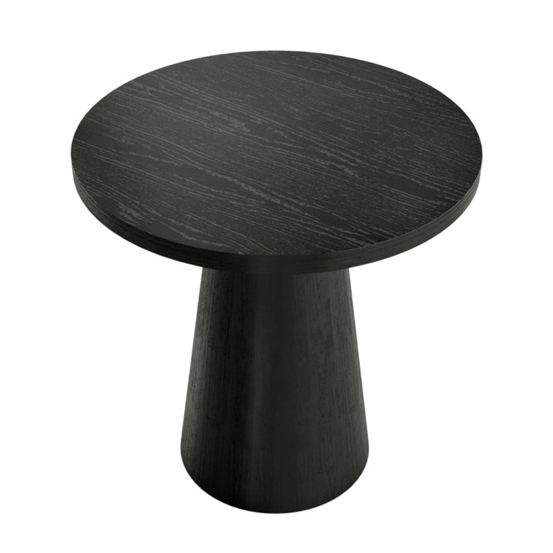 Table de bout ronde avec base piédestal, Noir, noir, noir, noir