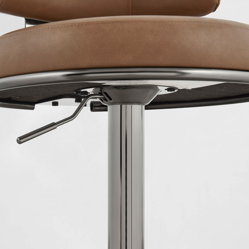 Tabouret pivotant à hauteur réglable, Noir élégant, Noir élégant