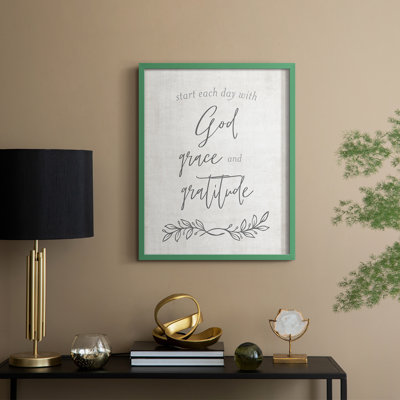 God Grace and Gratitude Framed Print - Solid Wood