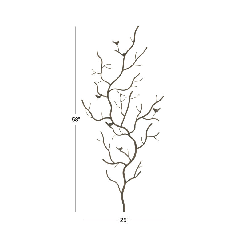 Brown Metal Bird Home Wall Decor
