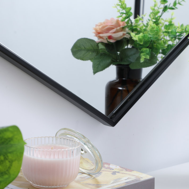 Miroir mural Sabine, 34 po x 24 po, Noir