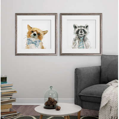 « jolie critter fox », ensemble de 2 reproductions encadrées