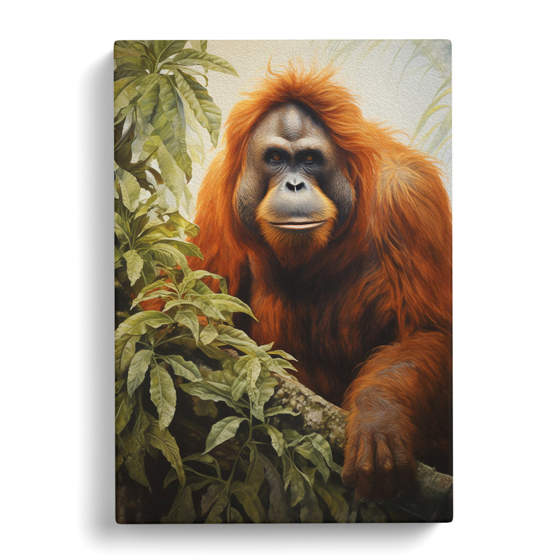 Orangutan Hard Edge - No Frame Print, 60cm H x 40cm W x 3cm D
