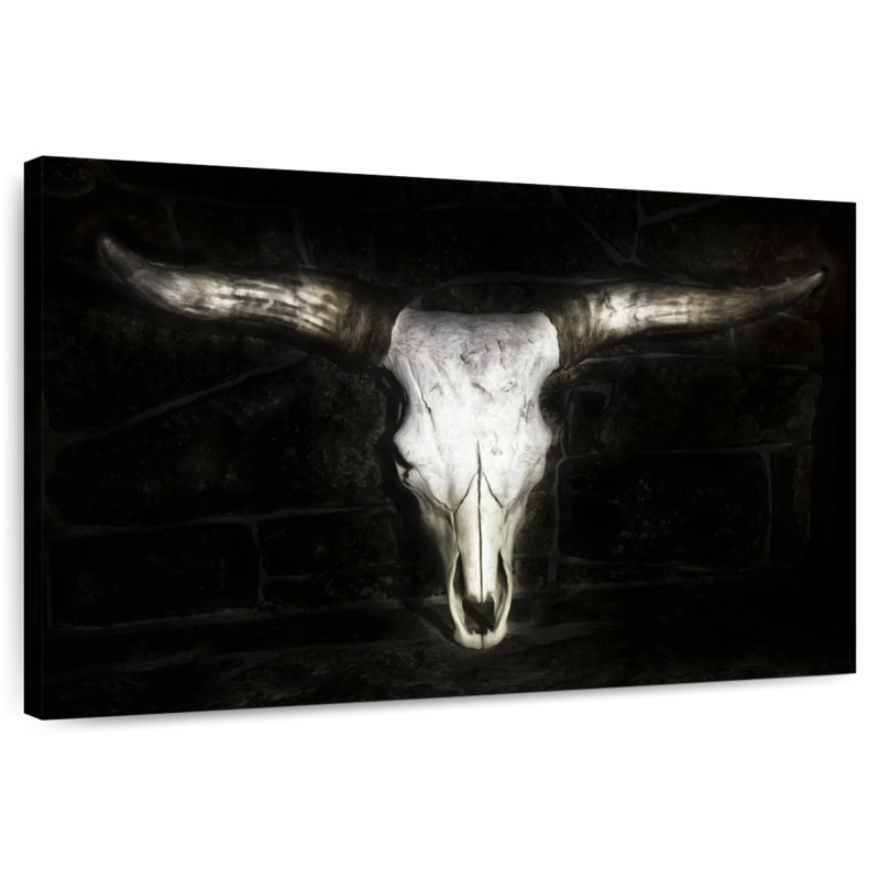 Kerner Dark Cow Skull, 30" H x 45" W