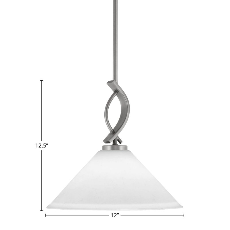 Unia Stem Hung Mini Pendant Shown In Graphite Finish With 12" White Muslin Glass