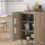 Buffet Bernerd avec 2 portes en rotin et buffet avec tablettes réglables-928233418