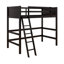Lit mezzanine simple en bois massif avec échelle-193428067