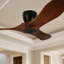 Ventilateur de plafond encastré de 42 pouces sans éclairage, pales en bois massif, moteur CC silencieux et réversible, télécommande à 6 vitesses-2052760874