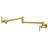 Gold Pot Filler Faucet Wall Mount Kitchen Folding Faucet With Double Joint Swing Arms, Two Handle Design
