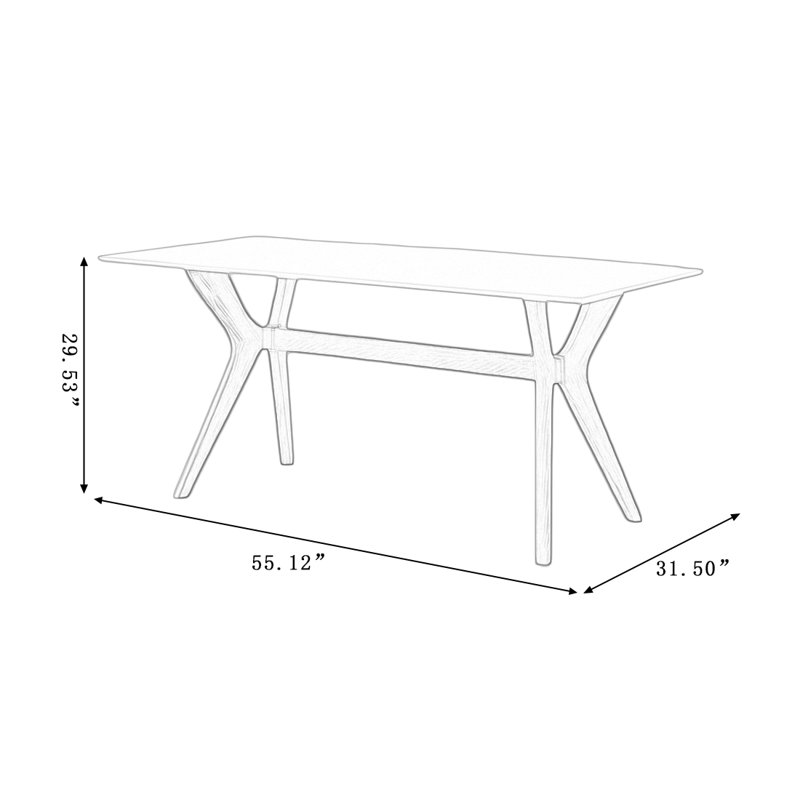 Table de salle à manger Charlton, H 29,53 po x L 55,12 po x l 31,5 po